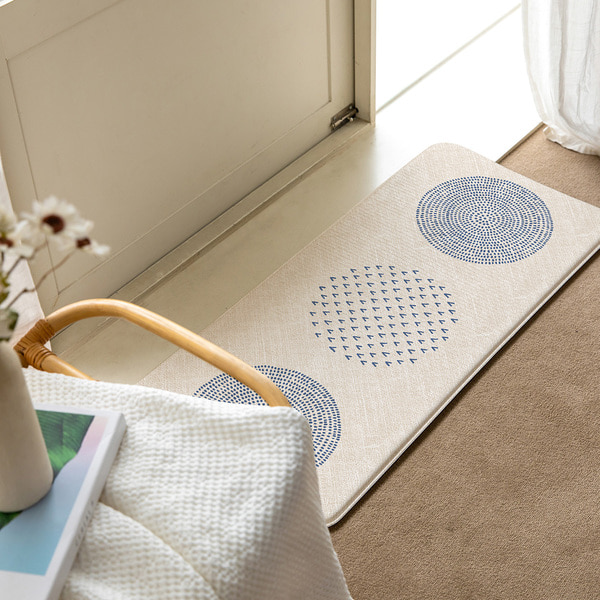 Фото 7 Коврик для кухни Parklon Kitchen Mat Голубые кружки, 120*44*1.2 см