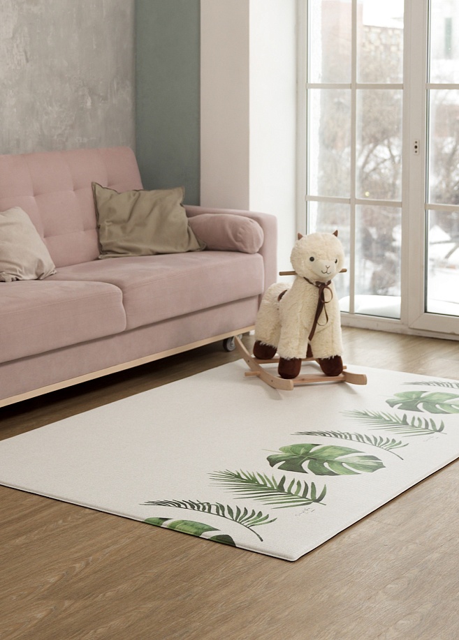 Фото 6 Коврик Parklon Pure Soft 190x130x1.2 см, Монстера/Холмы