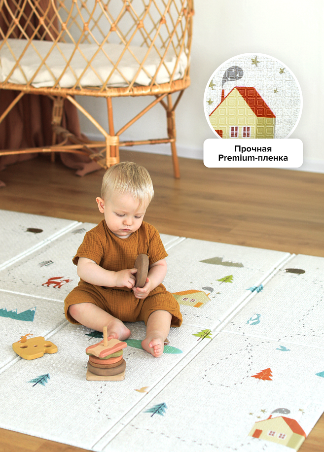 Фото 1 Портативный коврик Portable 140х200х1 см, Лес чудес