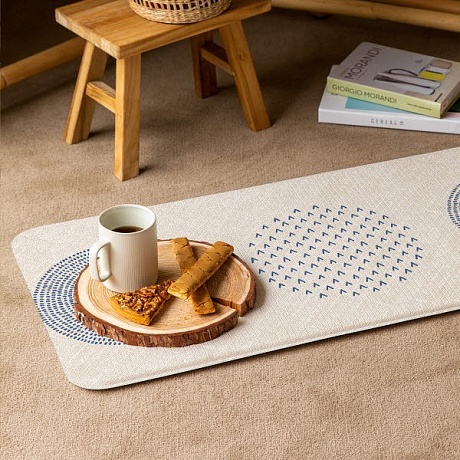 Коврик для кухни Kitchen Mat Голубые кружки, 120*44*1.2 см