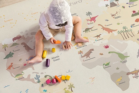 Коврик Pure Soft 210x140x1.5 см, Динозаврики