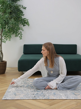Коврик Pure Soft 190x130x1.2 см, Туманный дамаск