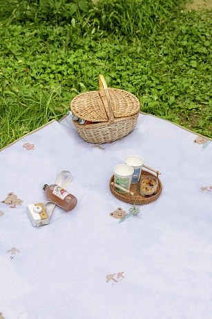 Водонепроницаемый коврик для пикника и пляжа, Мишка  200*145*0,3 см