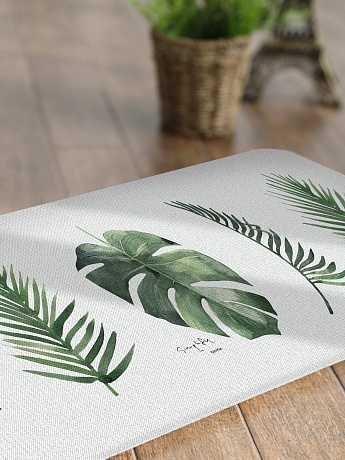 Коврик для кухни Kitchen Mat Монстера,  120*44*1.5 см