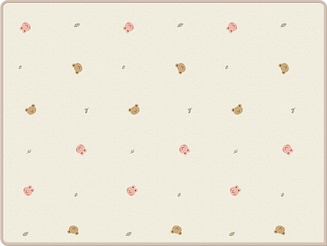 Коврик Prime Living 150x200x1 см, Мишки-зайки/Елочка бежевый