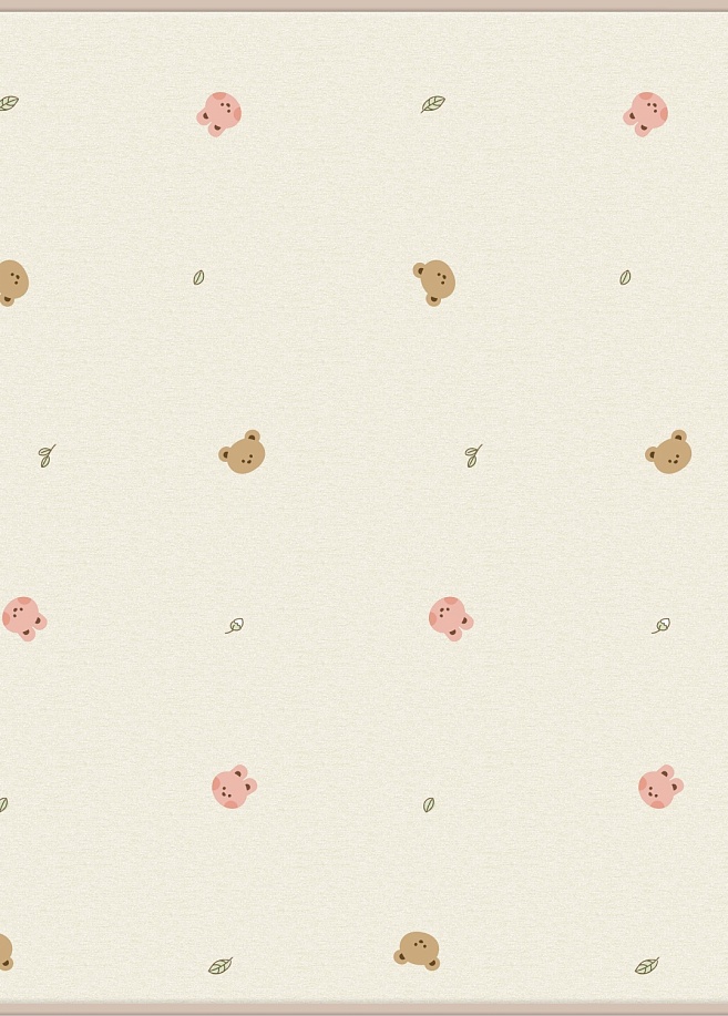 Фото 1 Коврик Prime Living 150x200x1 см, Мишки-зайки/Елочка бежевый