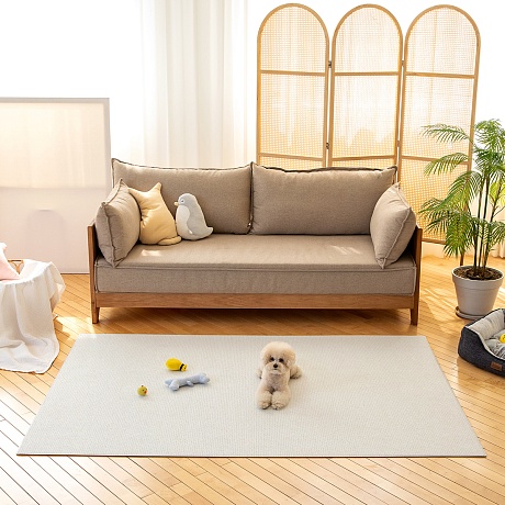 Ковер нескользящий для собак в гостиную Petnoriter Rug 190х130х0.55см, Слоновая кость