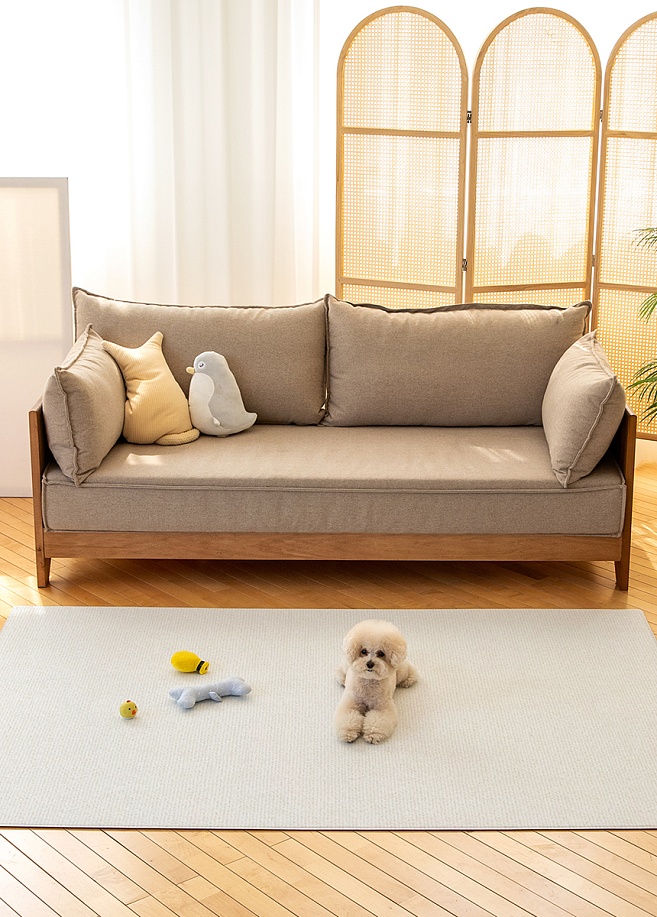 Фото 1 Ковер нескользящий для собак в гостиную Petnoriter Rug 190х130х0.55см, Слоновая кость