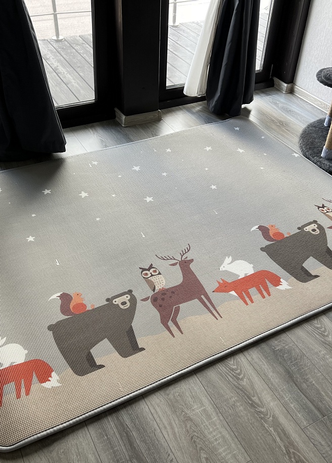 Фото 1 Коврик Prime Living 150x200x1 см, Неразлучные друзья/Заинька