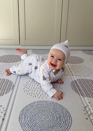 Cкладной коврик без каймы Sillky light 140x200x1 см, Уютные кружочки