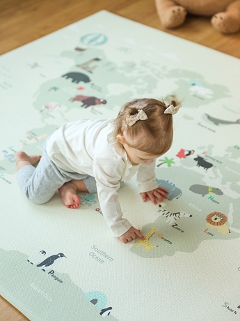 Коврик Pure Soft 210x140x1.5 см, Карта Мира